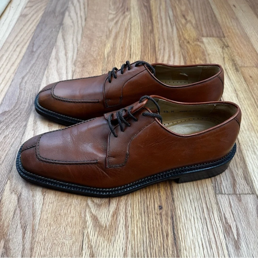 Magnanni Lace-up Oxford Derby Brown Leather Shoes Men’s Size 9.5 M